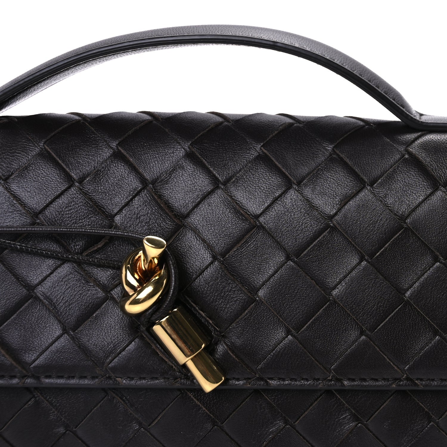 Bottega Veneta Nappa Intrecciato Long Andiamo Top Handle Clutch Dark Barolo 6 of 8
