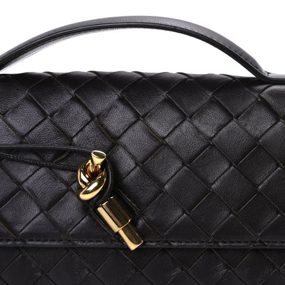 Bottega Veneta Nappa Intrecciato Long Andiamo Top Handle Clutch Dark Barolo 6 of 8
