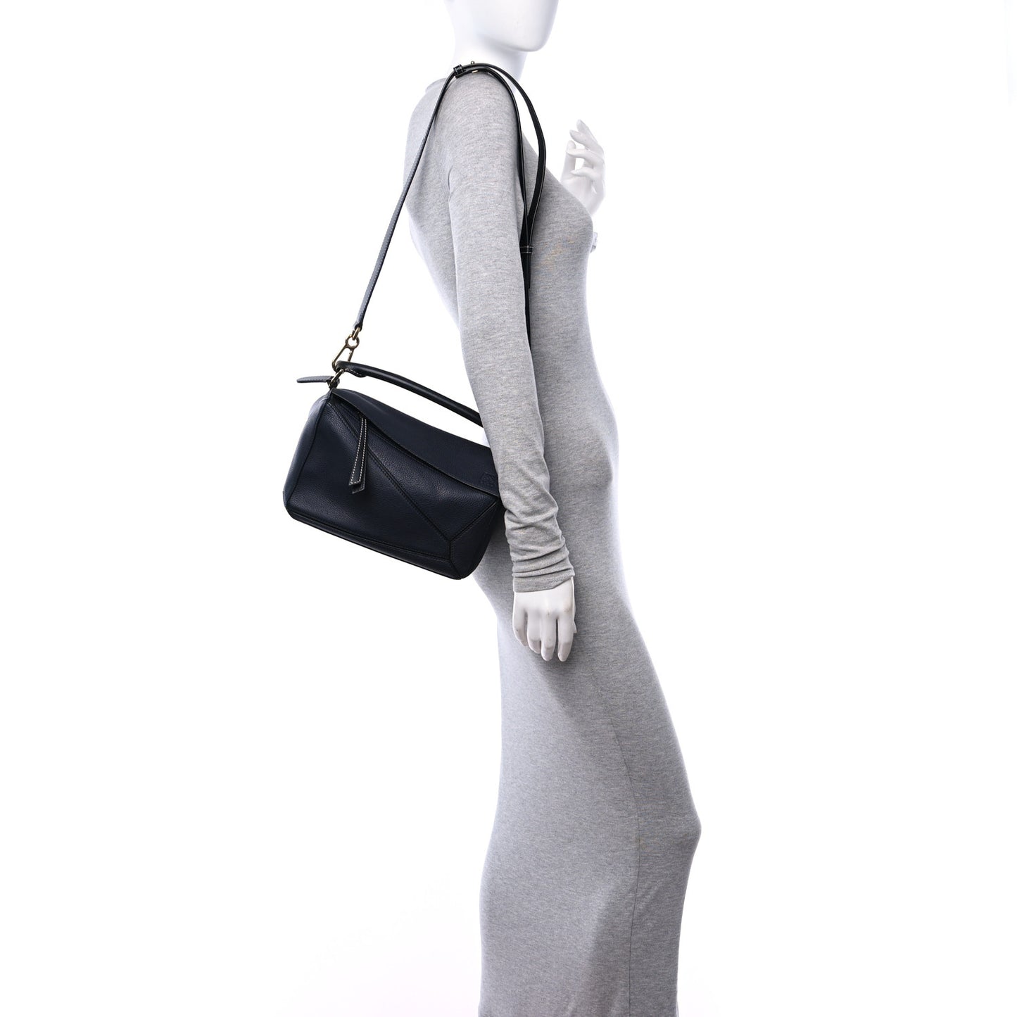 Calfskin Small Puzzle Bag Midnight Blue Black