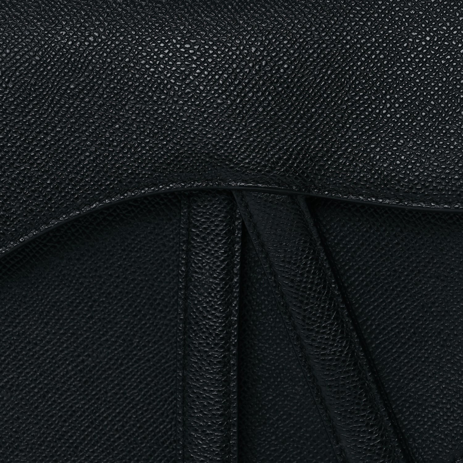 Christian Dior Grained Calfskin Saddle Bag Black 7 of 9