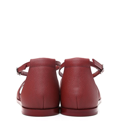 Hermes Epsom Santorini Sandals 39 Rouge Tomette 6 of 10