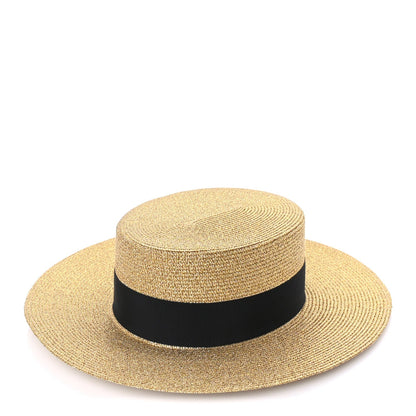 Gucci Lame Papier Hat M  Black Gold 1 of 7