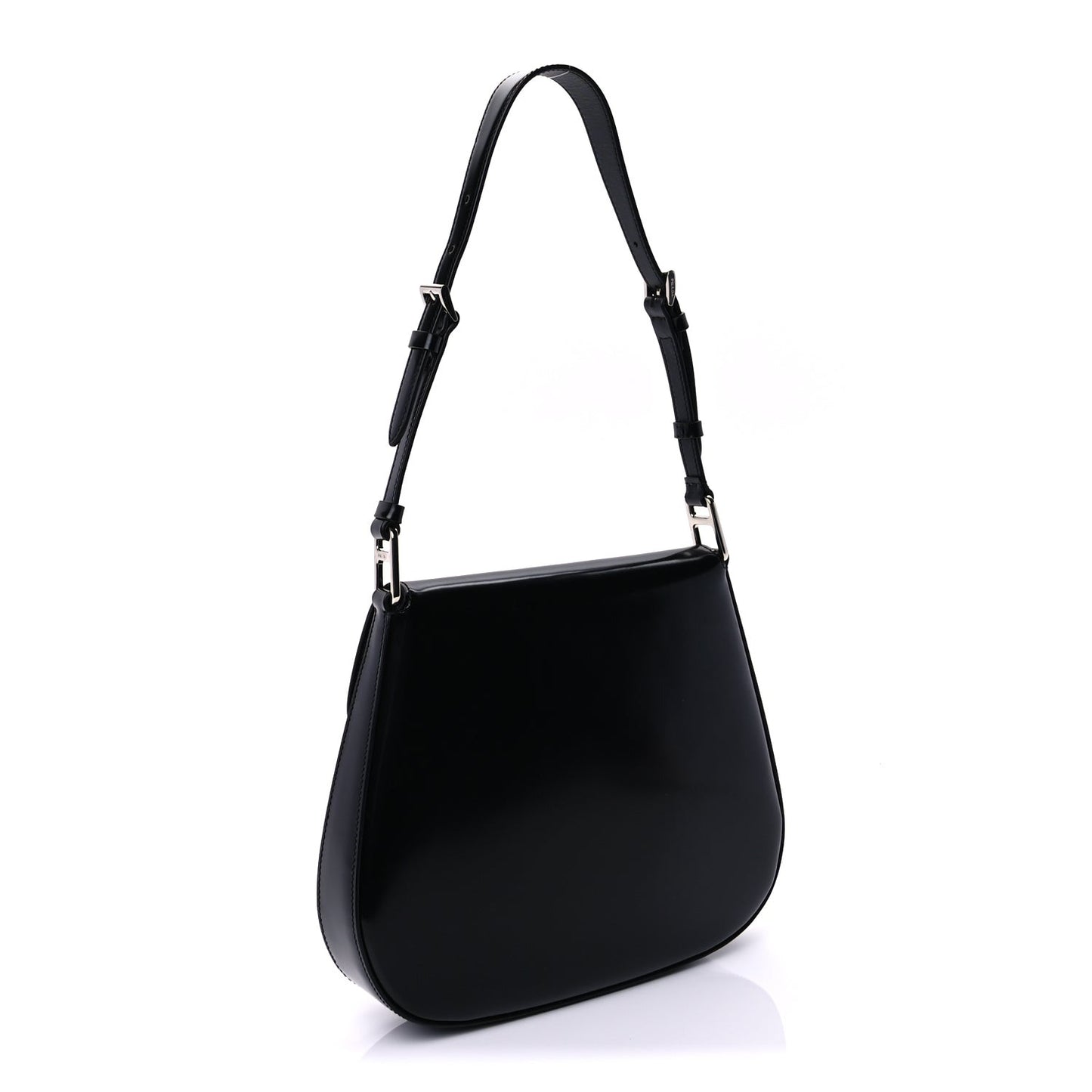 Spazzolato Cleo Flap Adjustable Strap Shoulder Bag  Black