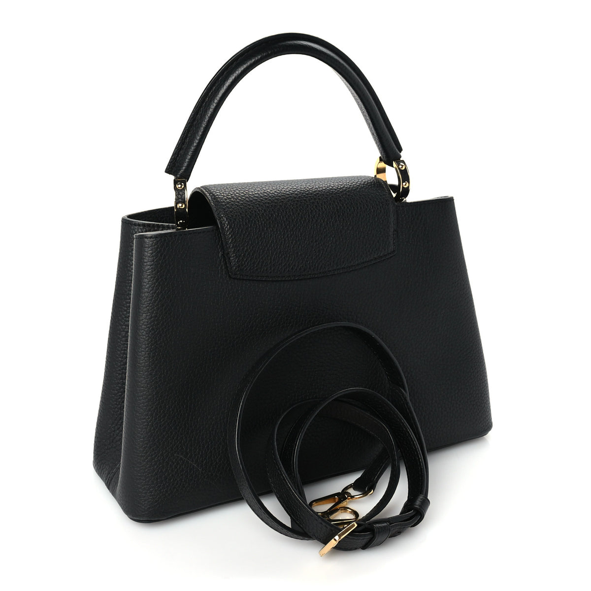 Louis Vuitton Taurillon Metallic Flowers Capucines PM Black 2 of 8