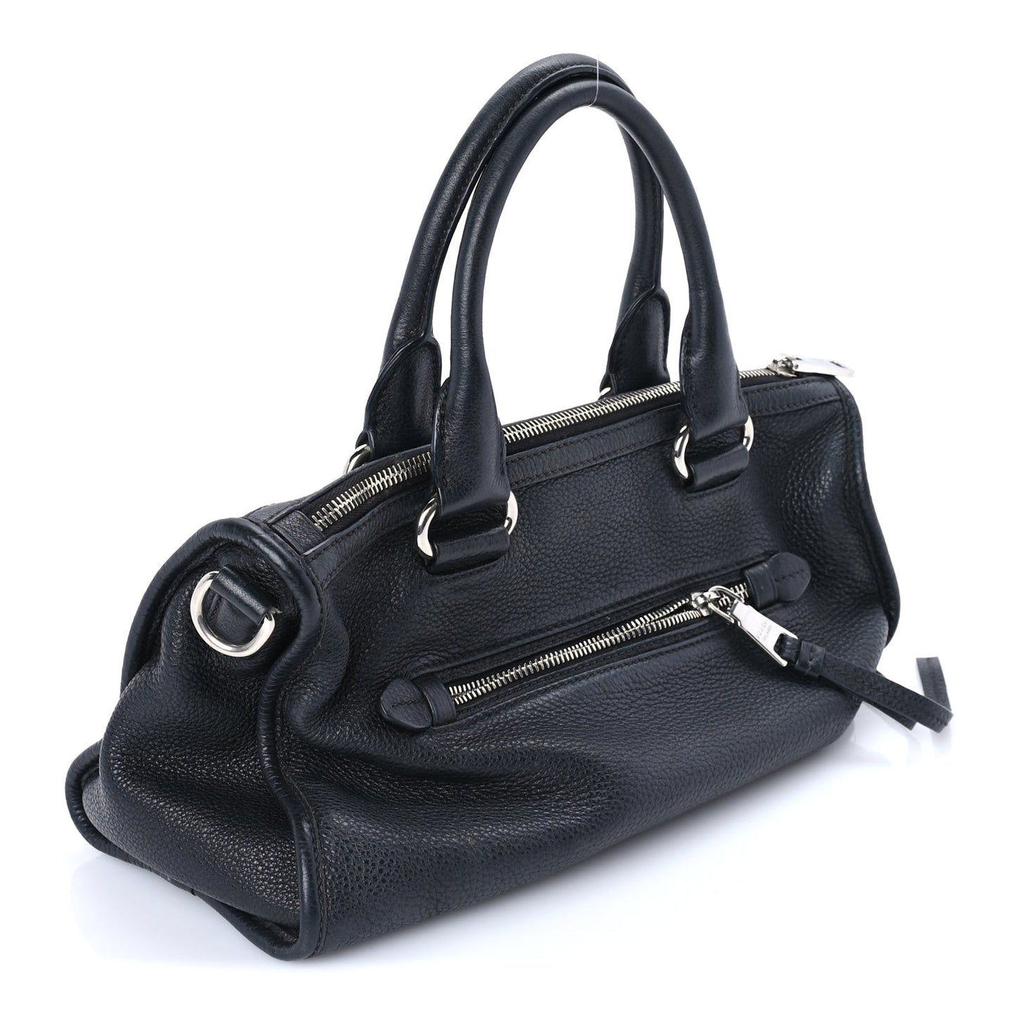 Vitello Phenix Shopping Satchel Black