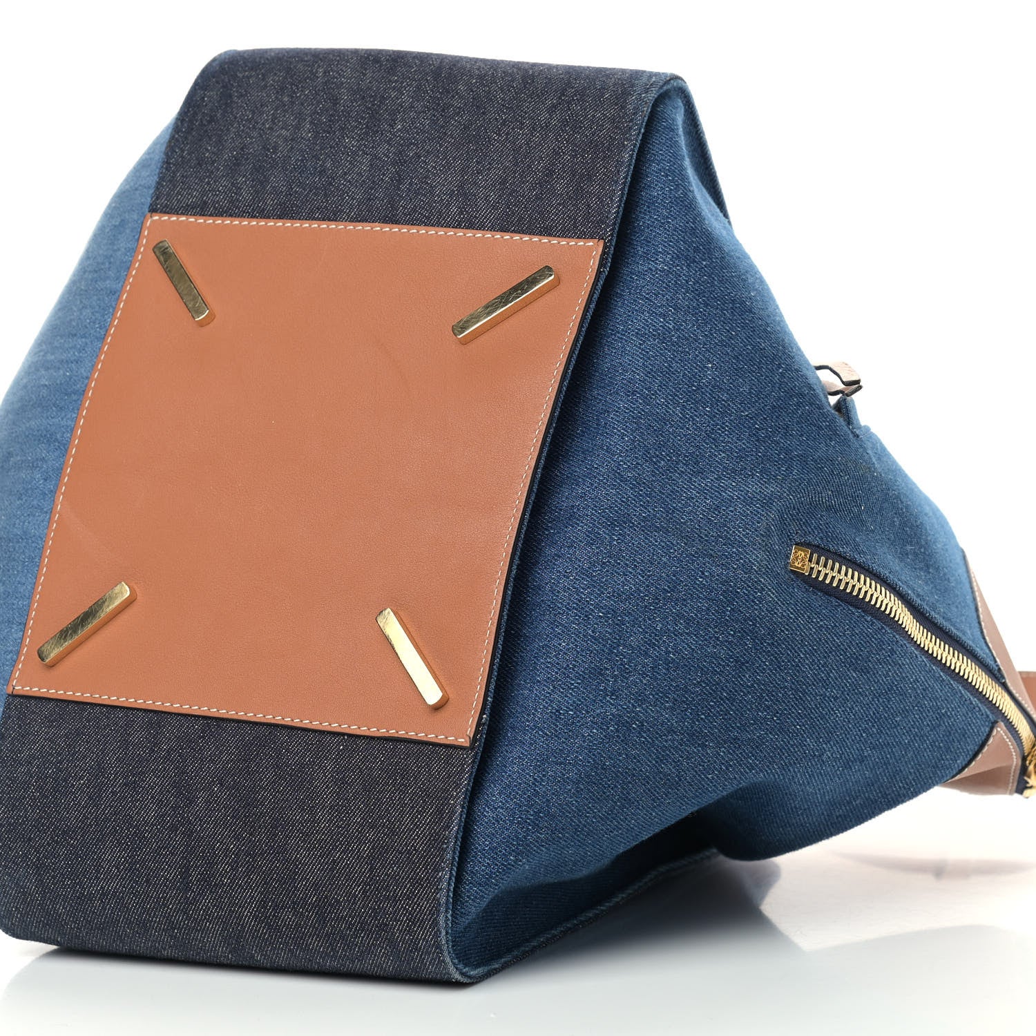 Loewe Calfskin Denim Medium Hammock Shoulder Bag Multitone Tan 10 of 11