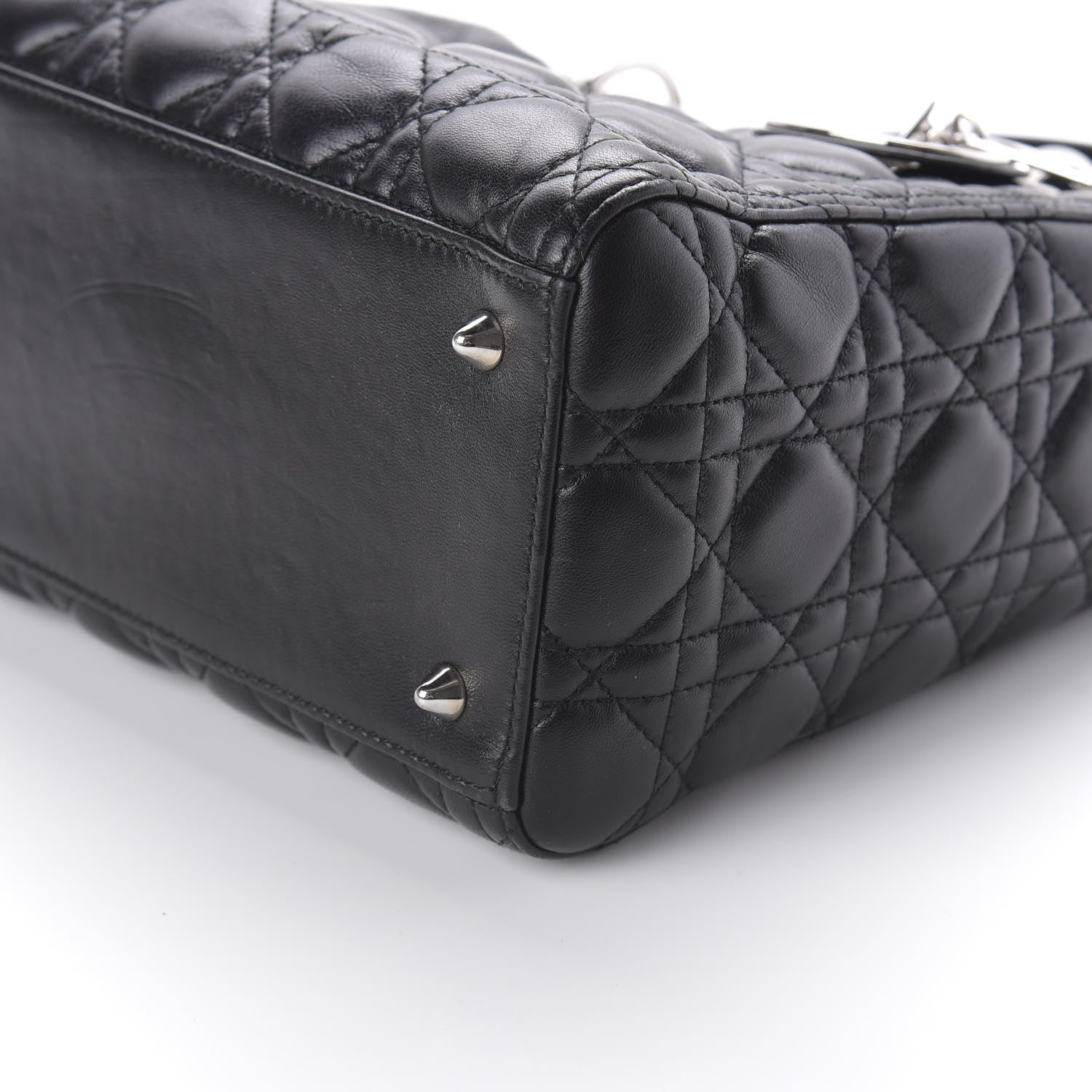 Christian Dior Lambskin Cannage Medium Lady Dior Black 7 of 10