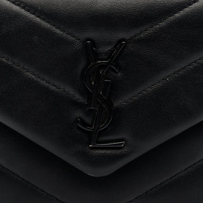 Saint Laurent Calfskin Y Quilted Monogram Monochrome Toy Loulou Crossbody Bag Black 6 of 7