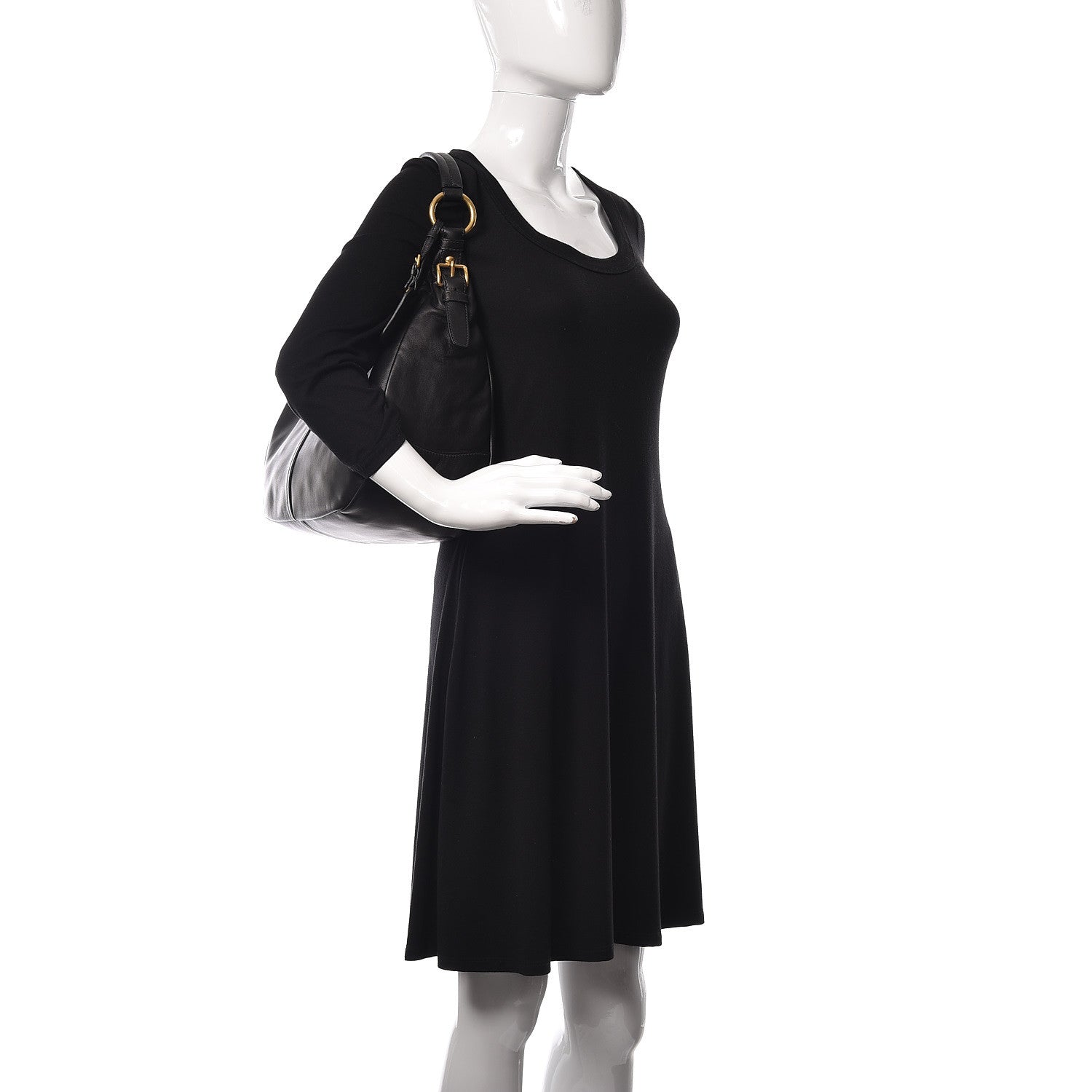 Prada Soft Calfskin Hobo Black 2 of 21