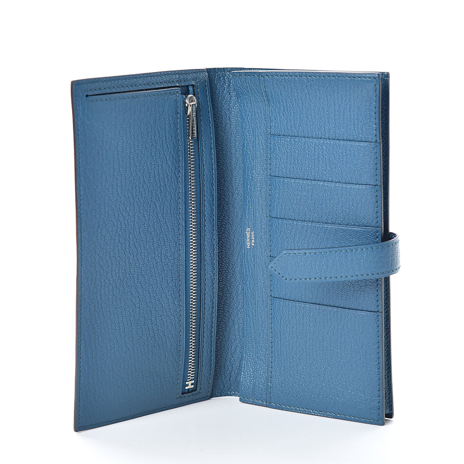 Hermes Chevre Mysore Bearn Gusset Wallet Bleu de Galice 5 of 8