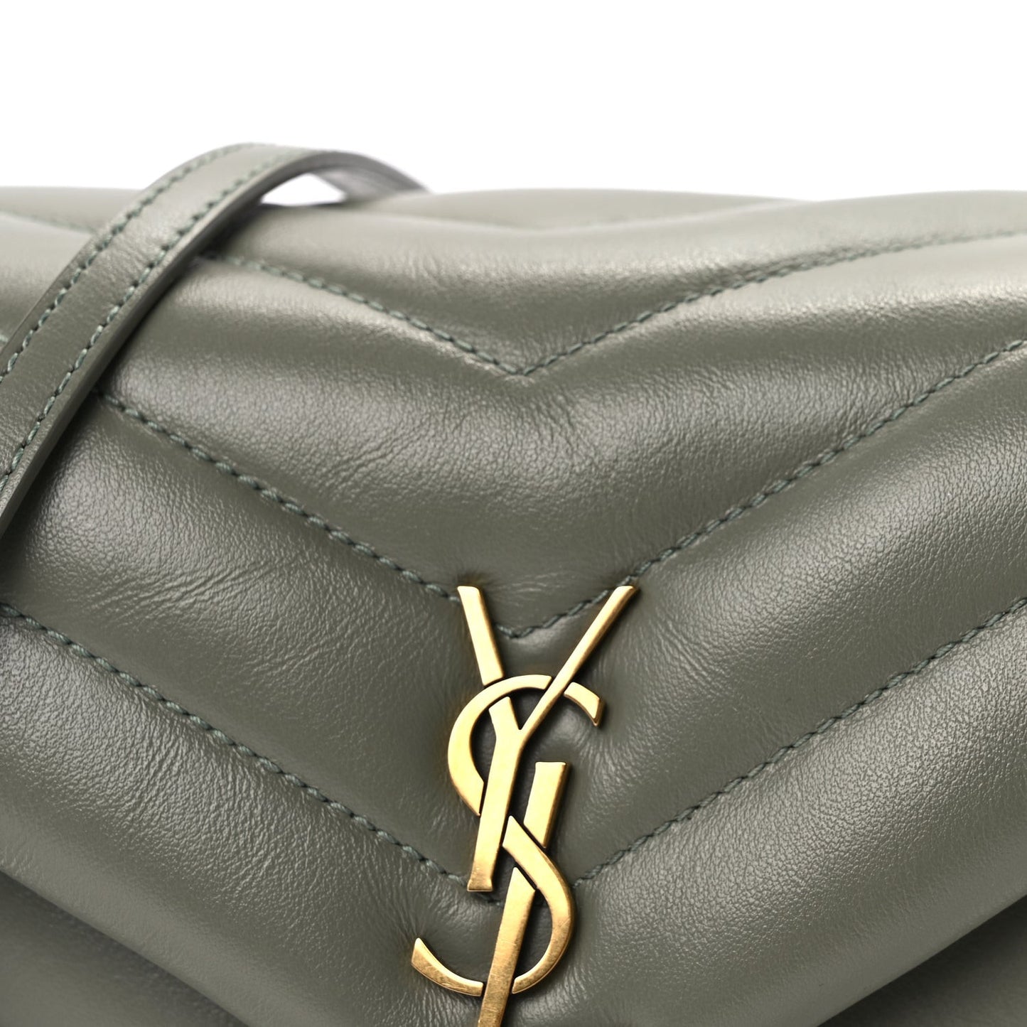 Calfskin Y Quilted Monogram Toy Loulou Crossbody Bag  Light Sage