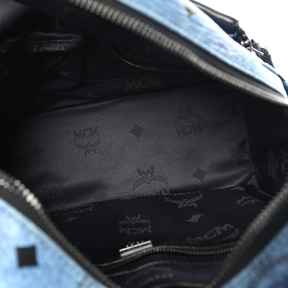 MCM Visetos Studded Small Dual Stark Backpack Denim 5 of 7
