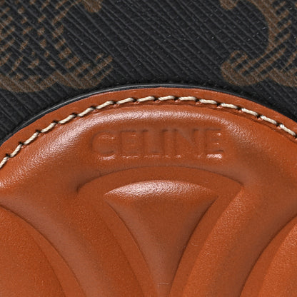 Celine Canvas Calfskin Cuir Triomphe Oval Purse Crossbody Tan 6 of 8