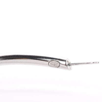 Chanel Crystal CC Hoop Drop Earrings Silver Blue 3 of 4