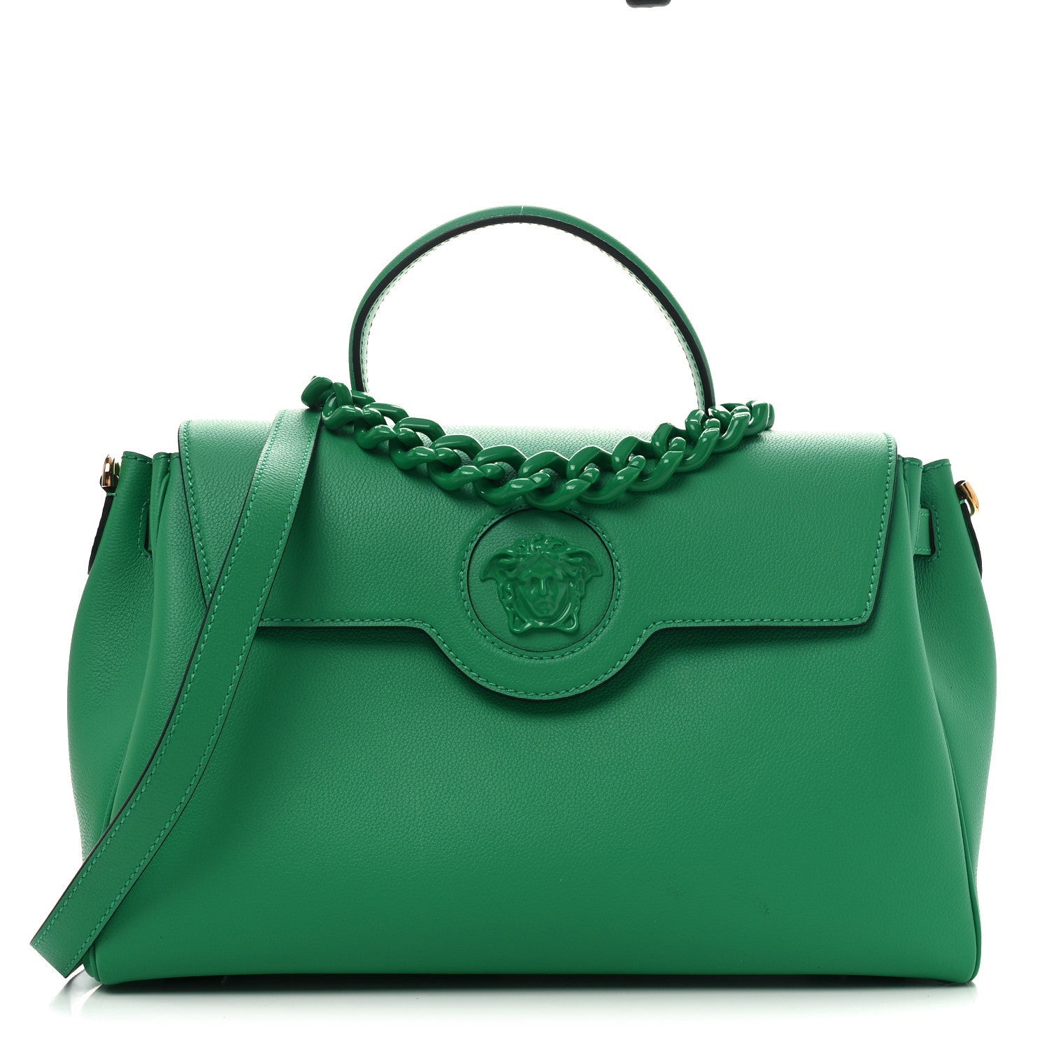 Versace Calfskin Large La Medusa Bag Green 1 of 7