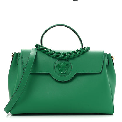 Versace Calfskin Large La Medusa Bag Green 1 of 7