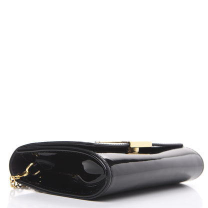 Louis Vuitton Patent Louise PM Chain Clutch Black 3 of 10