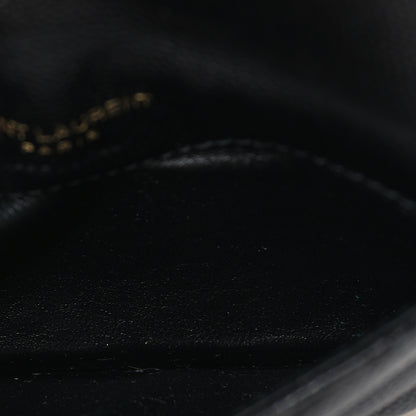 Saint Laurent Grain De Poudre Matelasse Chevron Cassandre Fragments Zippered Card Case Black 5 of 7