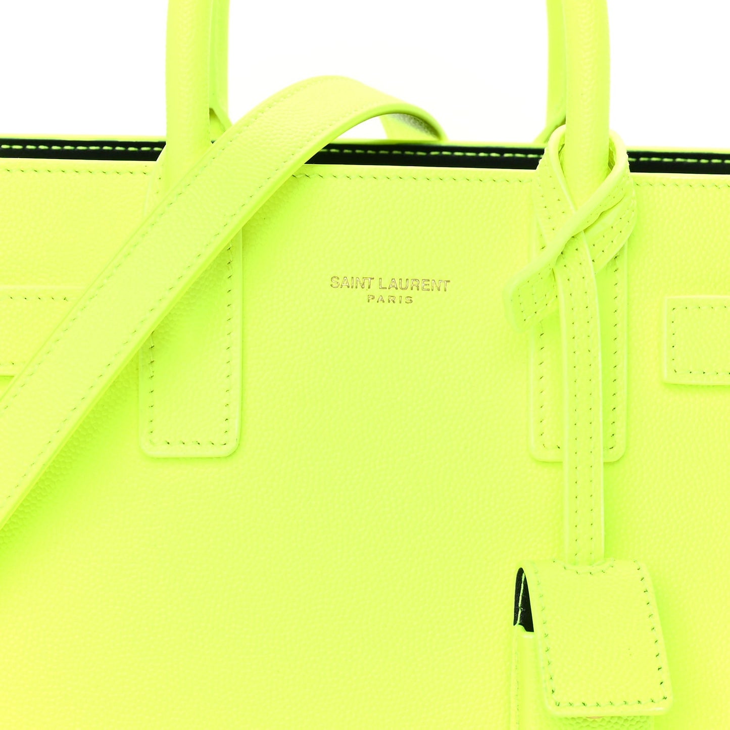 Calfskin Nano Sac De Jour Neon Yellow