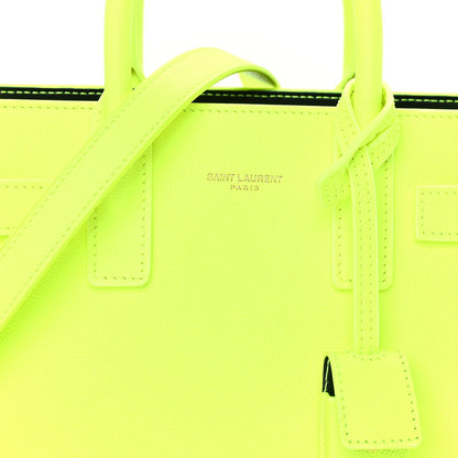 Saint Laurent Calfskin Nano Sac De Jour Neon Yellow 6 of 7