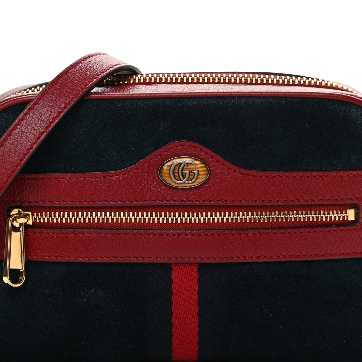 Suede Calfskin Web Mini Ophidia Shoulder Bag New Blue Romantic Cherry