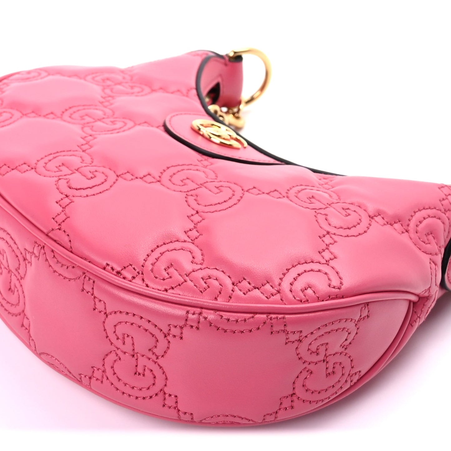 Calfskin GG Matelasse Mini Hobo Shoulder Bag Pink
