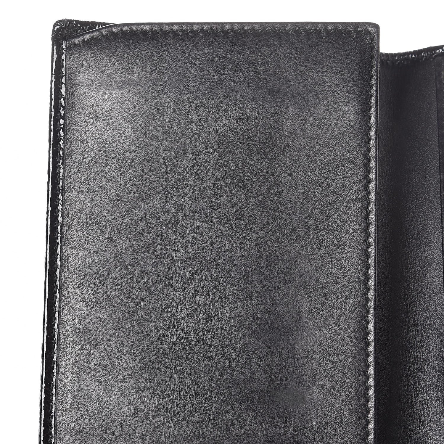 Saint Laurent Textured Patent Belle De Jour Wallet Black 10 of 10