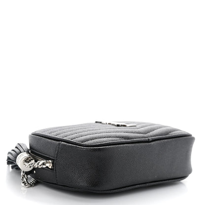 Saint Laurent Grain De Poudre Matelasse Monogram Mini Lou Camera Bag Black 4 of 11