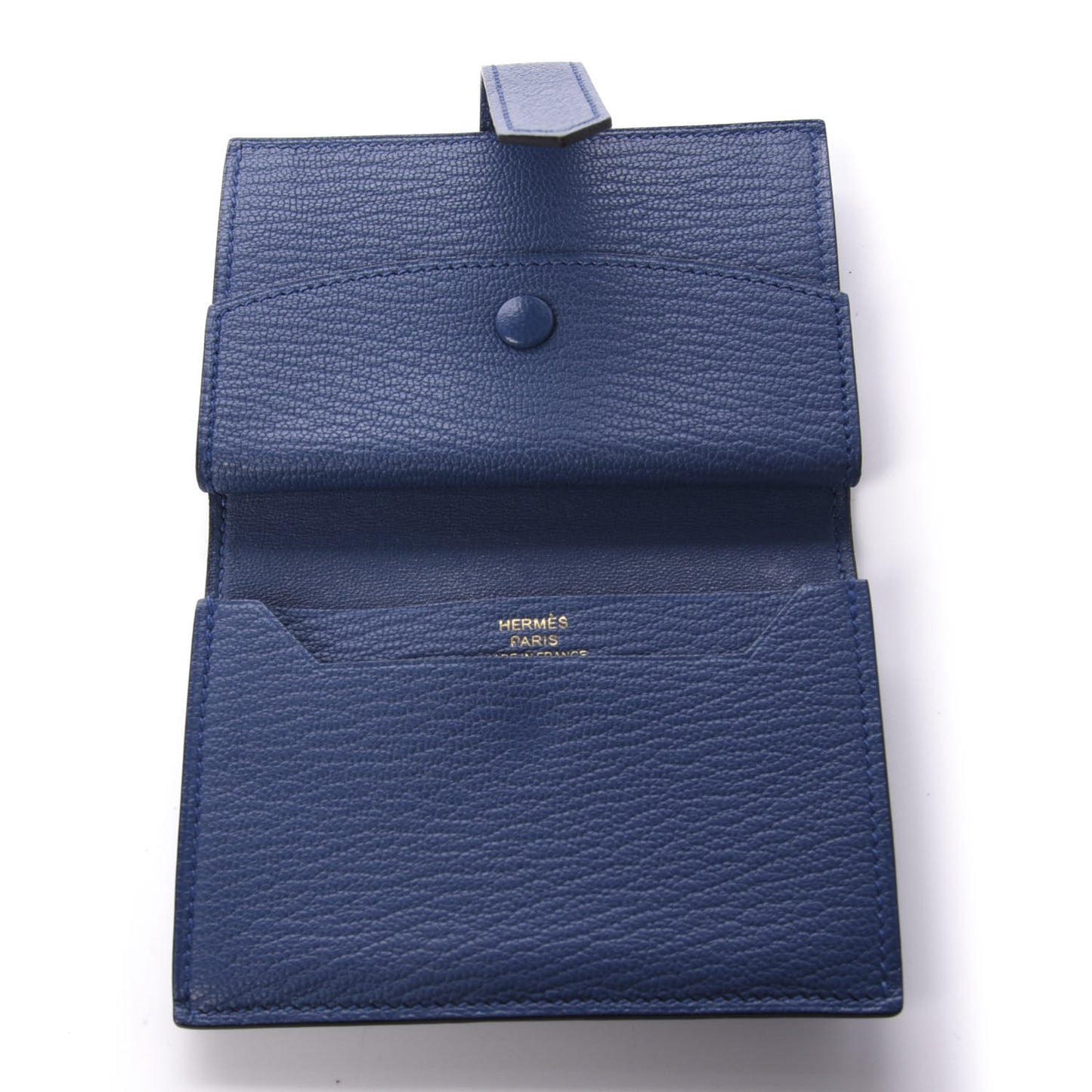Chevre Mysore Mini Bearn Wallet Bleu Agate