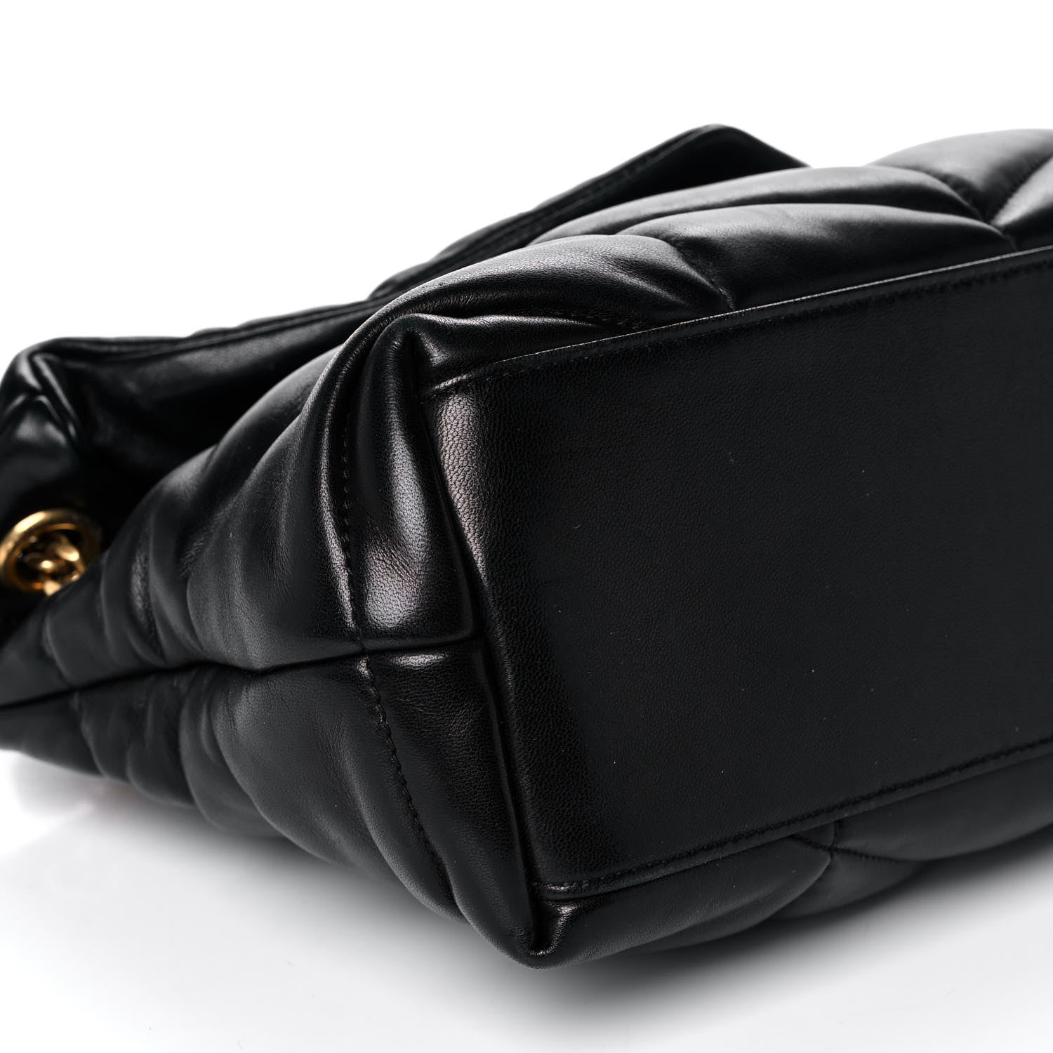 Saint Laurent Lambskin Quilted Small Loulou Puffer Monogram Chain Satchel Black 9 of 11