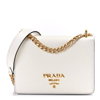 Prada Saffiano Chain Shoulder Bag  White 1 of 8