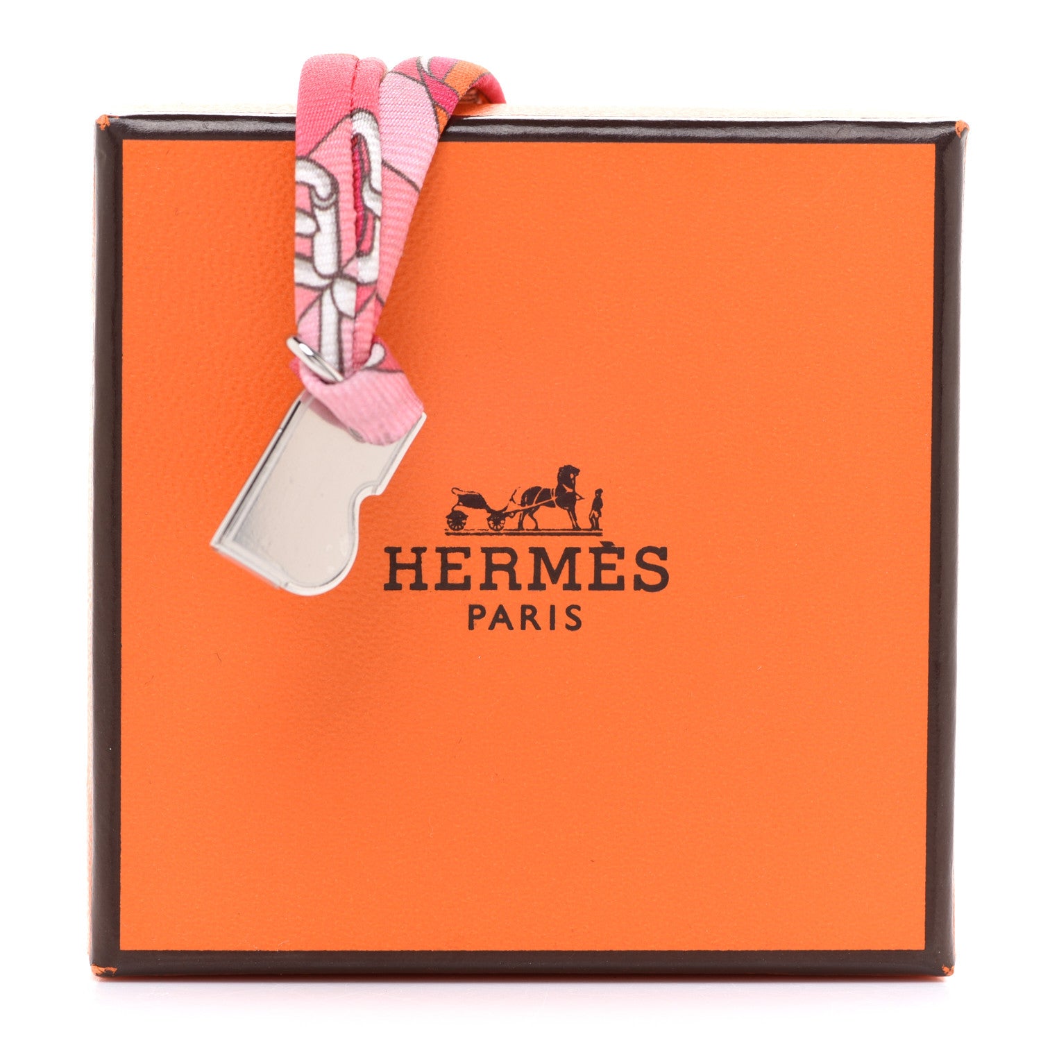 Hermes Palladium Silk Horse Cover Pendant Necklace Multicolor 7 of 7