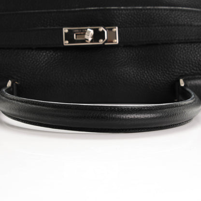 Hermes Taurillon Clemence Shoulder Kelly 40 Black 16 of 17