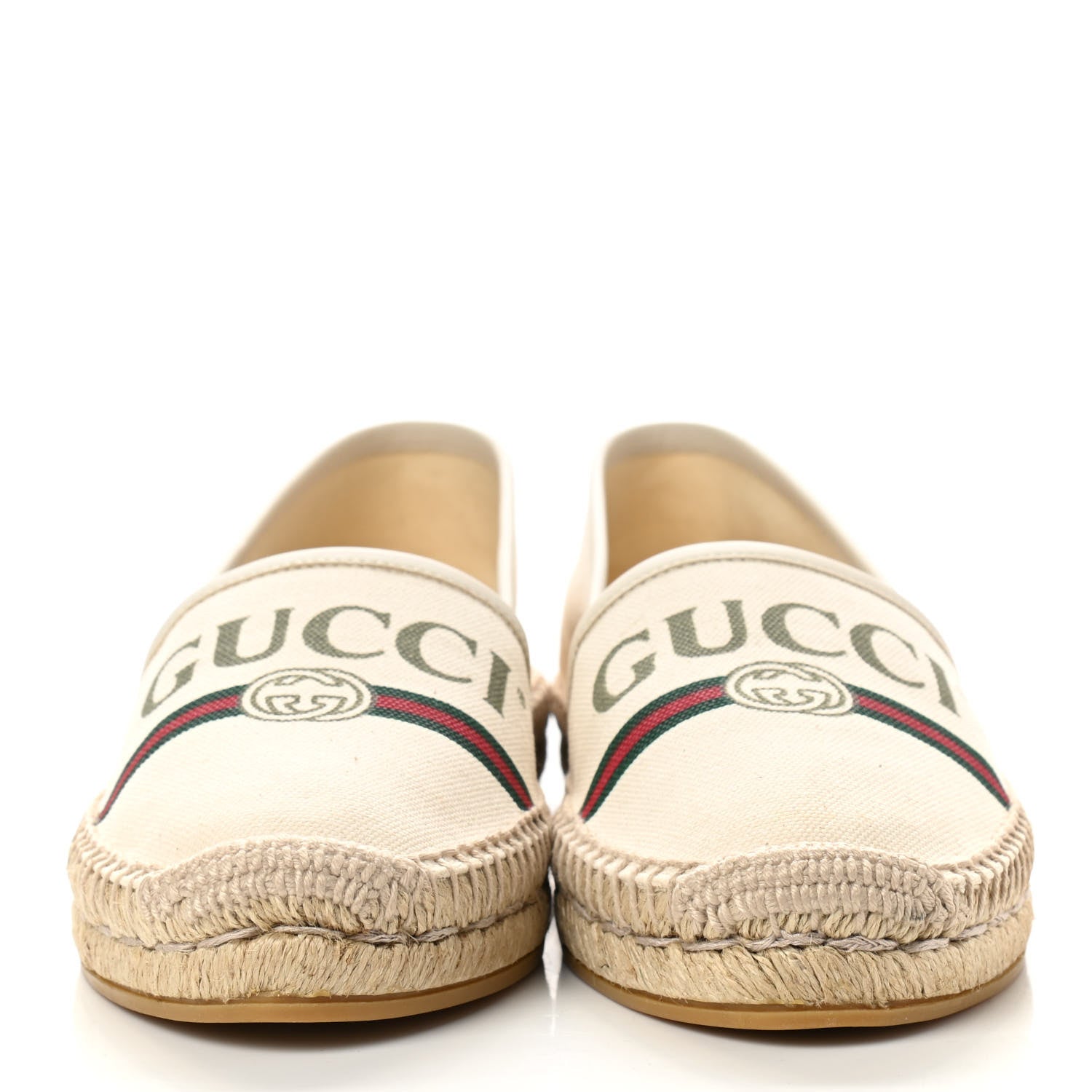 Gucci Canvas Logo Espadrilles 37 Greggio White 2 of 11