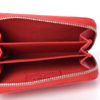 Chanel Caviar Chevron Quilted Zip Around Coin Purse Red 5 of 8