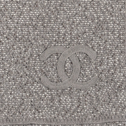 Chanel Cotton Cashmere Lurex CC Scarf Grey 3 of 6