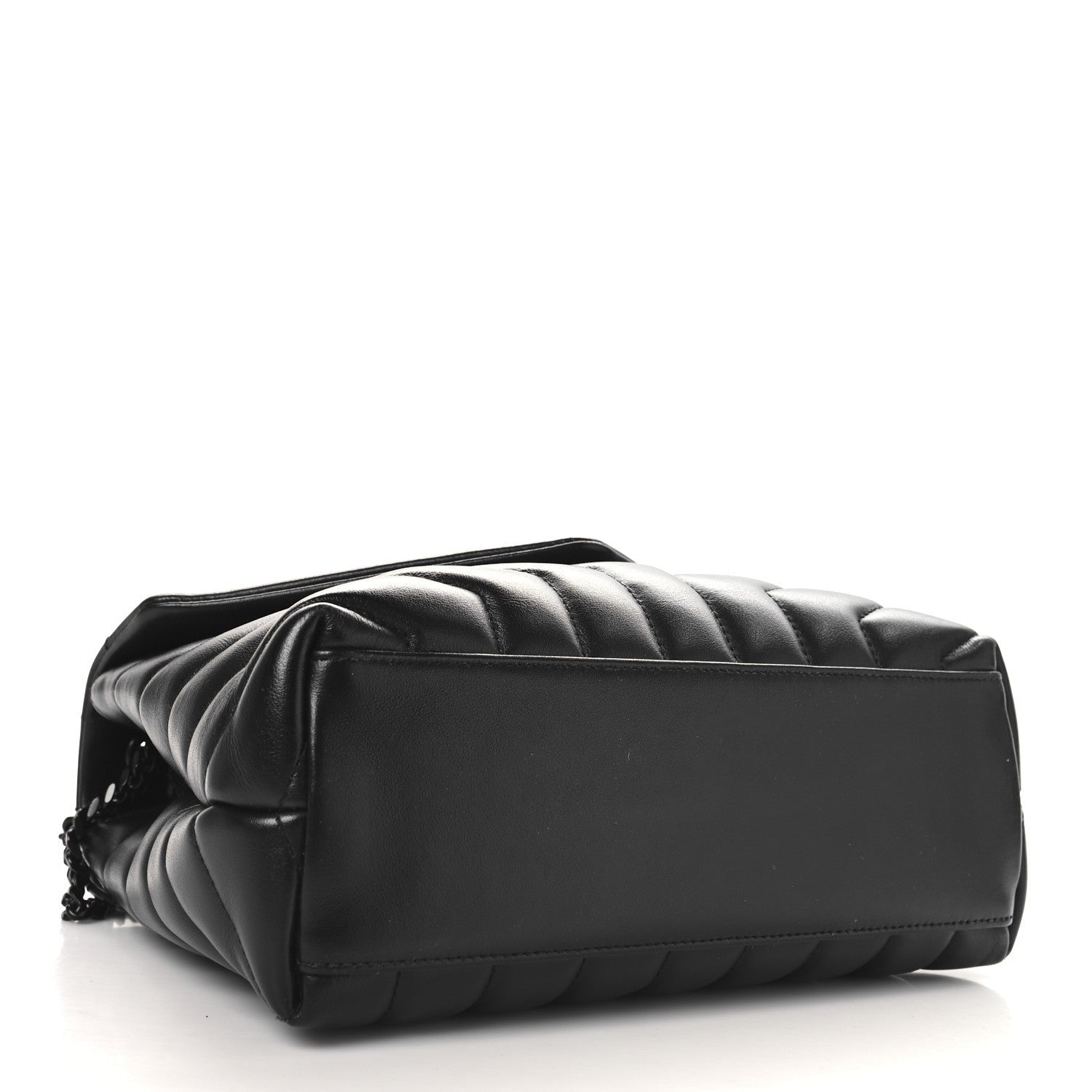 Saint Laurent Calfskin Y Quilted Monogram Monochrome Small Loulou Chain Satchel Black 4 of 7