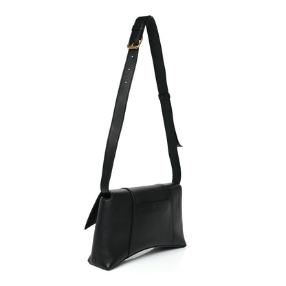 Balenciaga Semi Shiny Smooth Calfskin Small Downtown Shoulder Bag Black 2 of 10