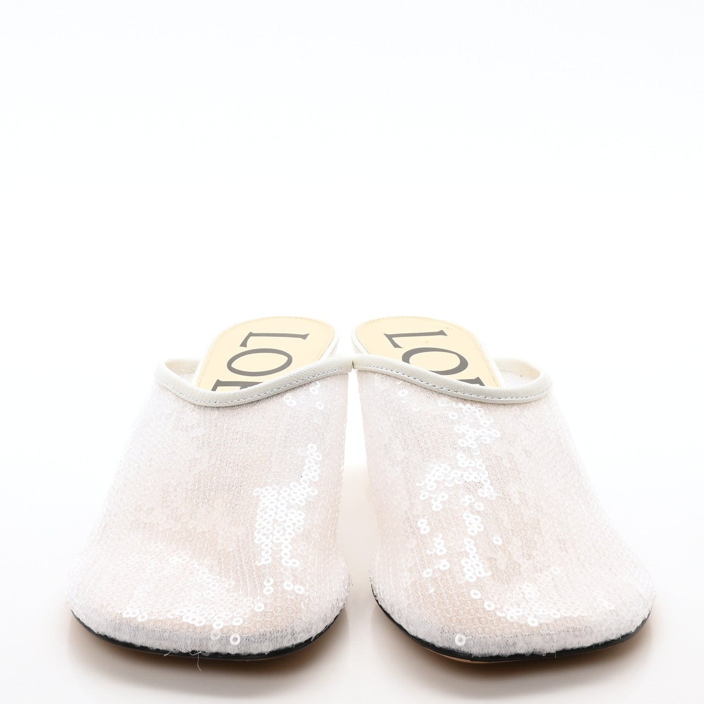 Sequin Toy Mule Pumps 35 Transparent White