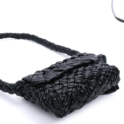 Bottega Veneta Calfskin Foulard Intreccio Small Kalimero Città Shoulder Bag Black 6 of 7