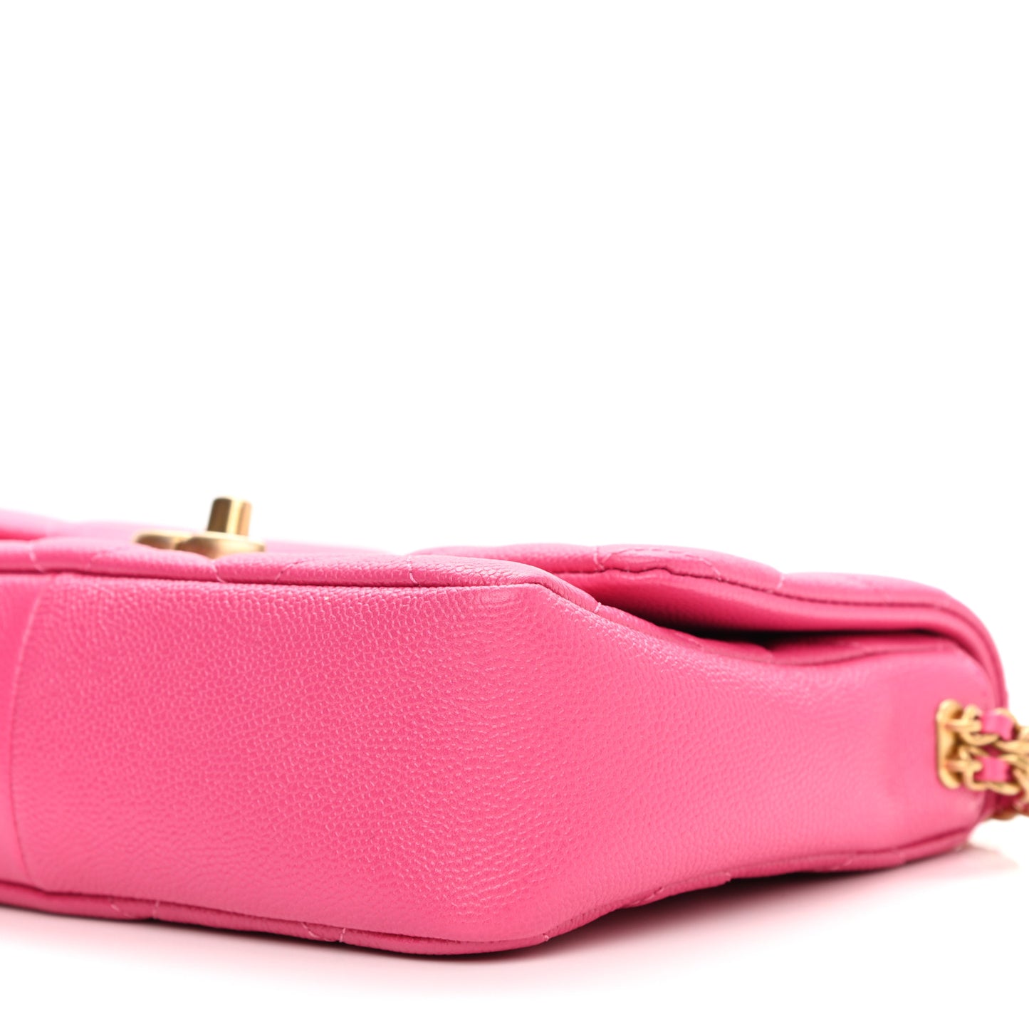 Shiny Caviar Quilted Small Chain Melody Flap Dark Pink
