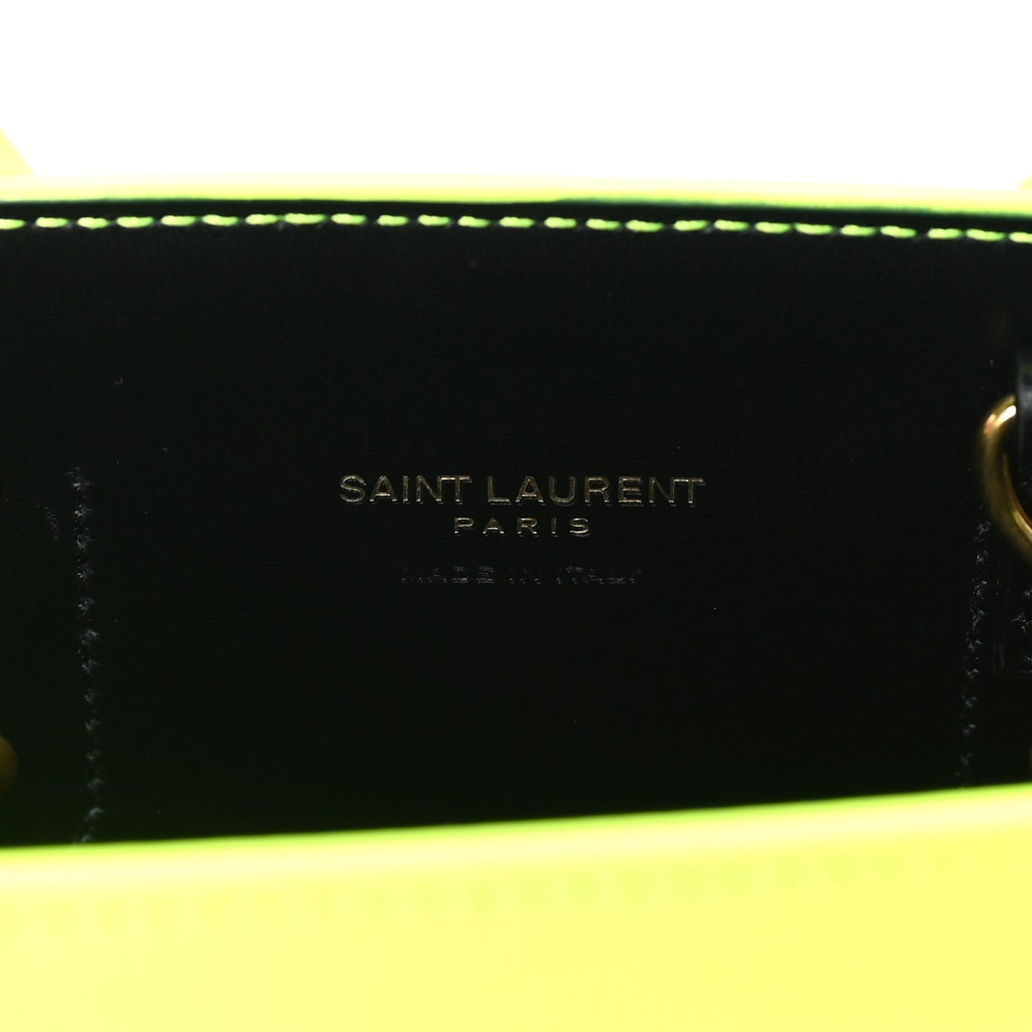 Calfskin Nano Sac De Jour Neon Yellow