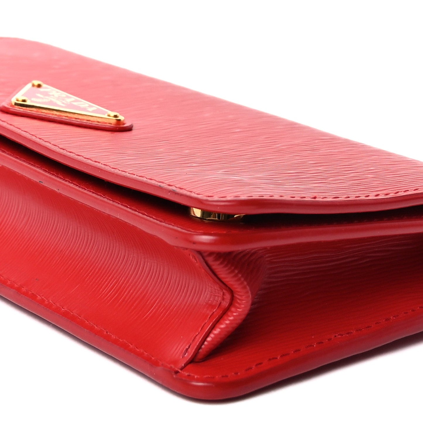 Vitello Move Triangle Logo Mini Crossbody Bag  Lacca