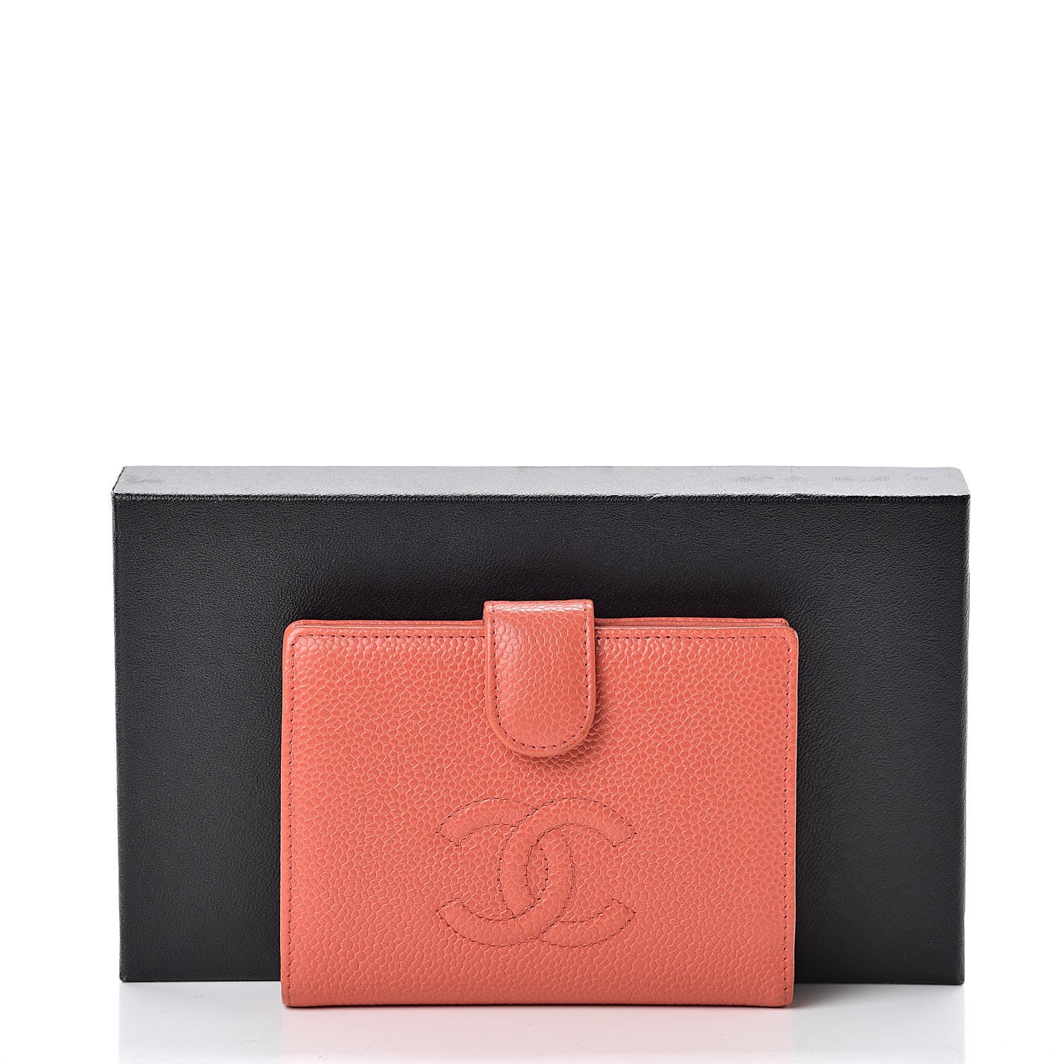 Chanel Caviar Timeless CC Zipped Pocket Wallet Light Red 17 of 17