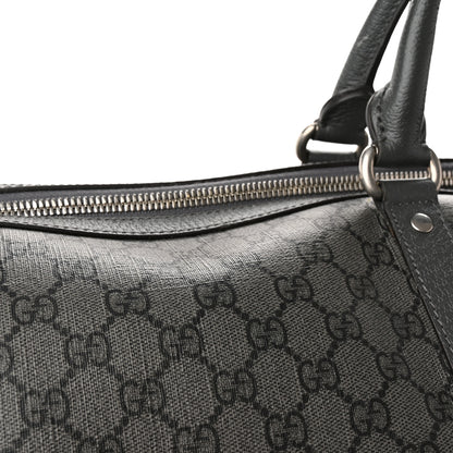 Gucci GG Supreme Monogram Textured Dollar Calfskin Large Savoy Duffle Bag Grey Black Graphite Grey 11 of 15