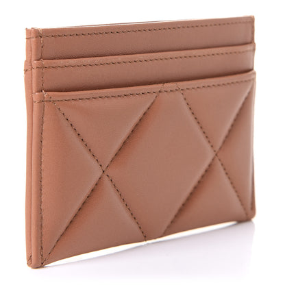Chanel Lambskin Quilted Chanel 19 Card Holder Brown 3 of 9
