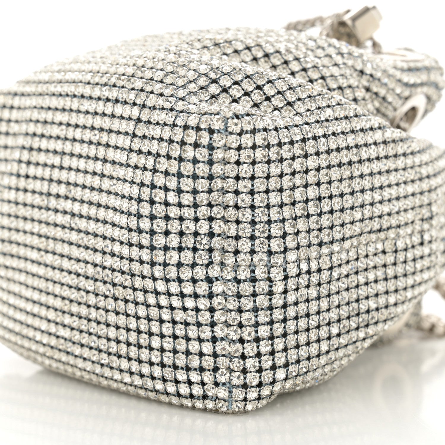 Jimmy Choo Satin Crystal Embellished Micro Bon Bon Bag Silver 10 of 10