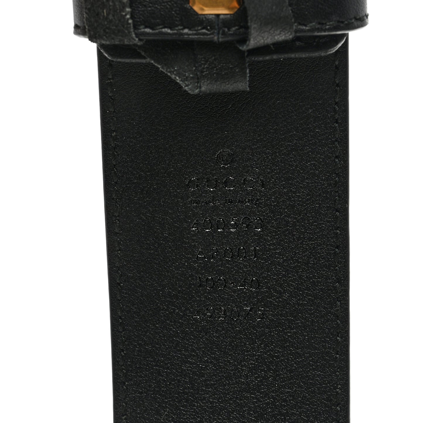 Textured Dollar Calfskin Double G 40mm Belt 100 40 Black