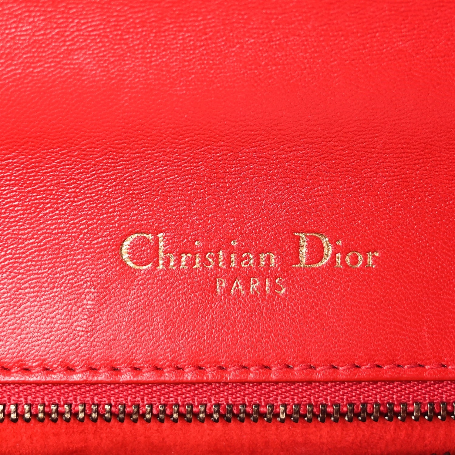 Christian Dior Calfskin Studded Medium Diorama Flap Bag Red 5 of 7
