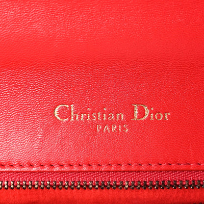Christian Dior Calfskin Studded Medium Diorama Flap Bag Red 5 of 7